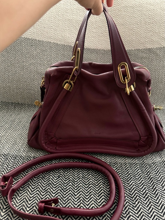 Chloe Handbags - Chloe Medium Paraty Burgundy Handbag